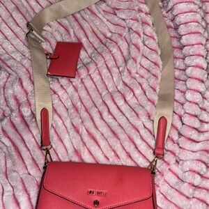 Nine West Coral and Beige Crossbody Bag
